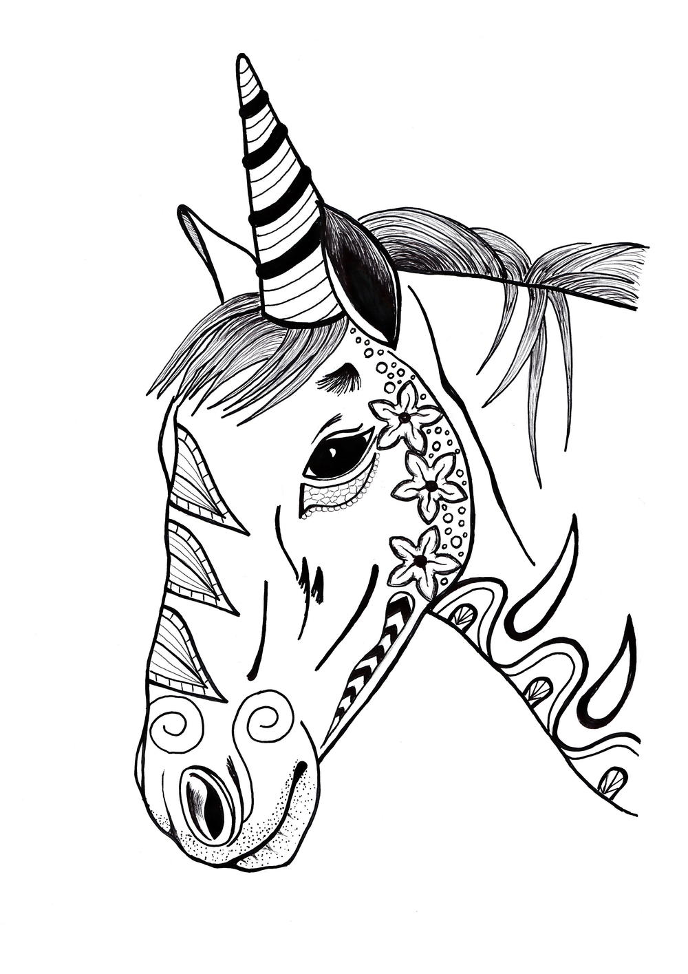 Colorful Unicorn Adult Coloring Page | FaveCrafts.com