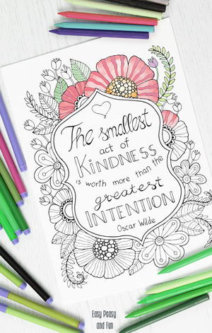 Kindness Quote Coloring Page