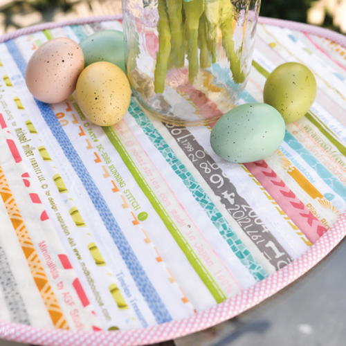 Quilted Selvage Easter Table Topper 