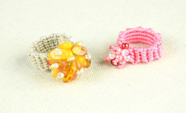 Sparkling Macrame Rings