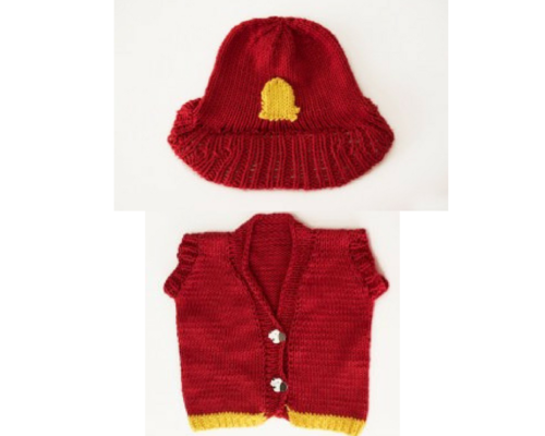 Firefighter Knit Vest and Hat
