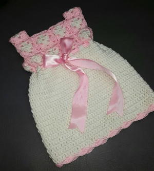 Mini Crochet Granny Square Dress for Baby