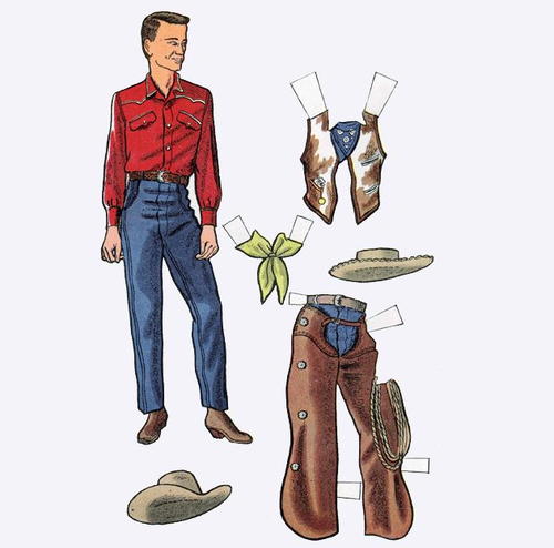 Classic Country-Western Rocky Paper Doll