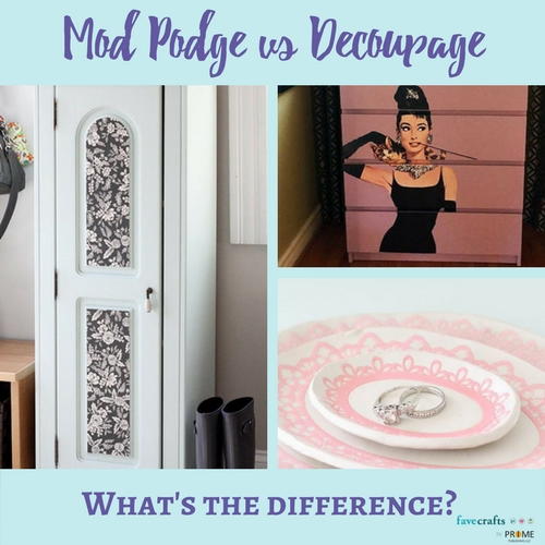 A side-by-side comparison of Mod Podge and decoupage