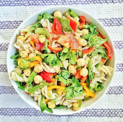 Pasta Salad with Sweet Peppers and Chickpeas