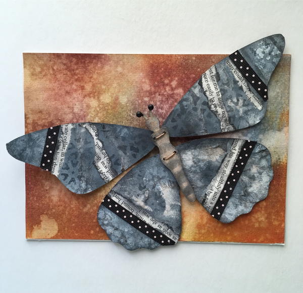 Mixed Media Butterfly Homemade Greeting Card