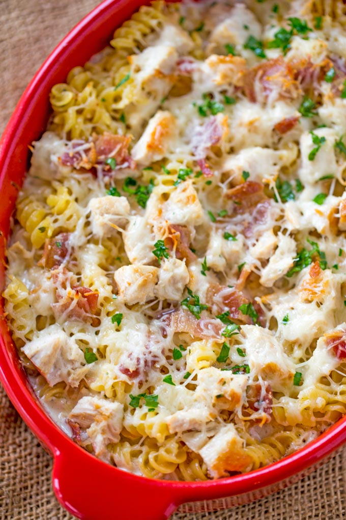 Chicken Bacon Ranch Pasta Bake | FaveSouthernRecipes.com