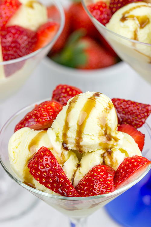 Olive Oil Gelato with Balsamic Strawberries