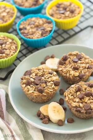 Banana Chocolate Chip Baked Oatmeal Cups Recipelion Com