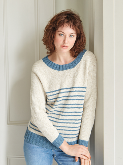 Riviera Striped Sweater | AllFreeKnitting.com