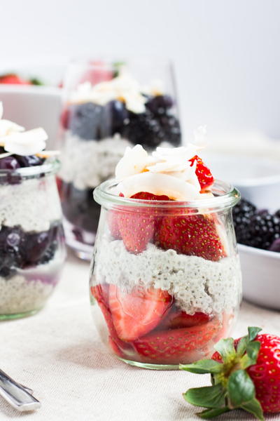 Coconut Chia Parfaits with Fresh Berries