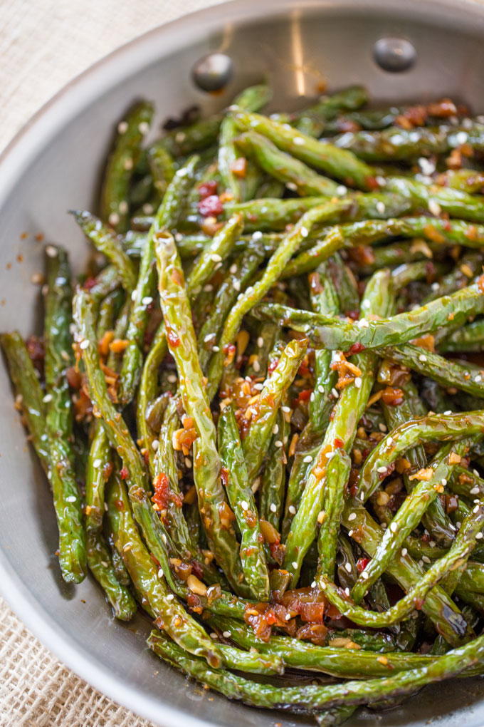 Spicy Chinese Sichuan Green Beans | FaveHealthyRecipes.com