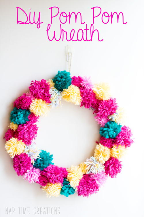 Spring Pom Pom Wreath 