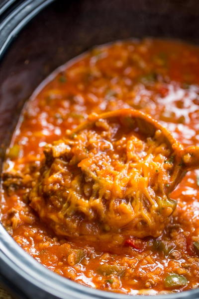 Slow Cooker Stuffed Pepper Soup