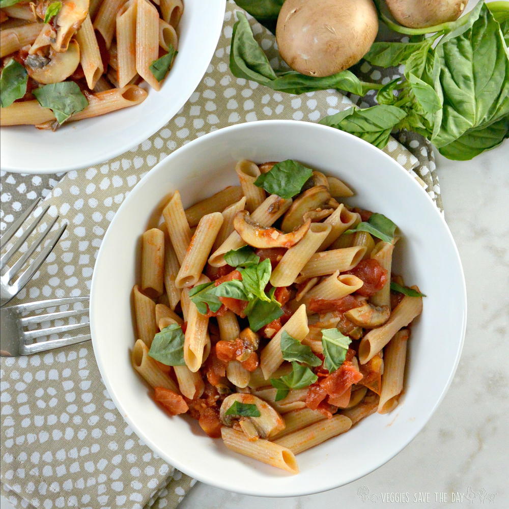 Tomato Mushroom Pasta | FaveHealthyRecipes.com