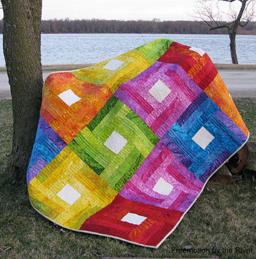 Rainbow Rail Fence Quilt Tutorial