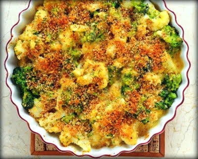 Cauliflower-Broccoli Gratin with Horseradish