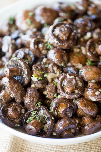 Roasted Garlic Butter Mushrooms