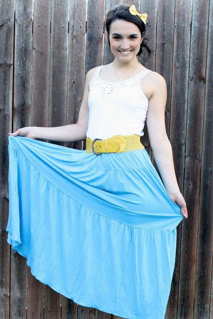 Maxi to Peasant Skirt Refashion