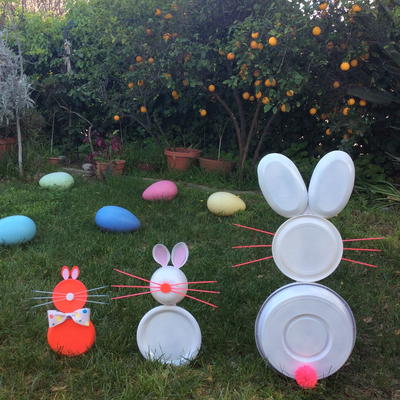 Easter Bunny Family Lawn Decoration