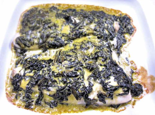 Fish Baked in Spinach