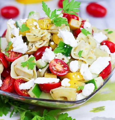 6 Ingredient Greek Tortellini Pasta Salad