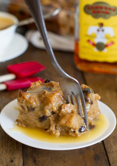 Bread Pudding with Hot Butter Rum Sauce