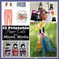 13 Printable Paper Dolls and Mixed Media Paper Doll Crafts