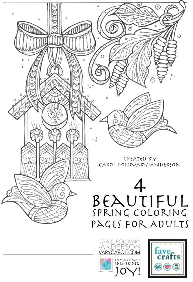 4 beautiful spring coloring pages for adults favecrafts com