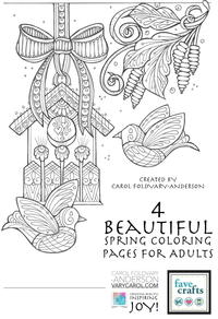 4 Beautiful Spring Coloring Pages for Adults