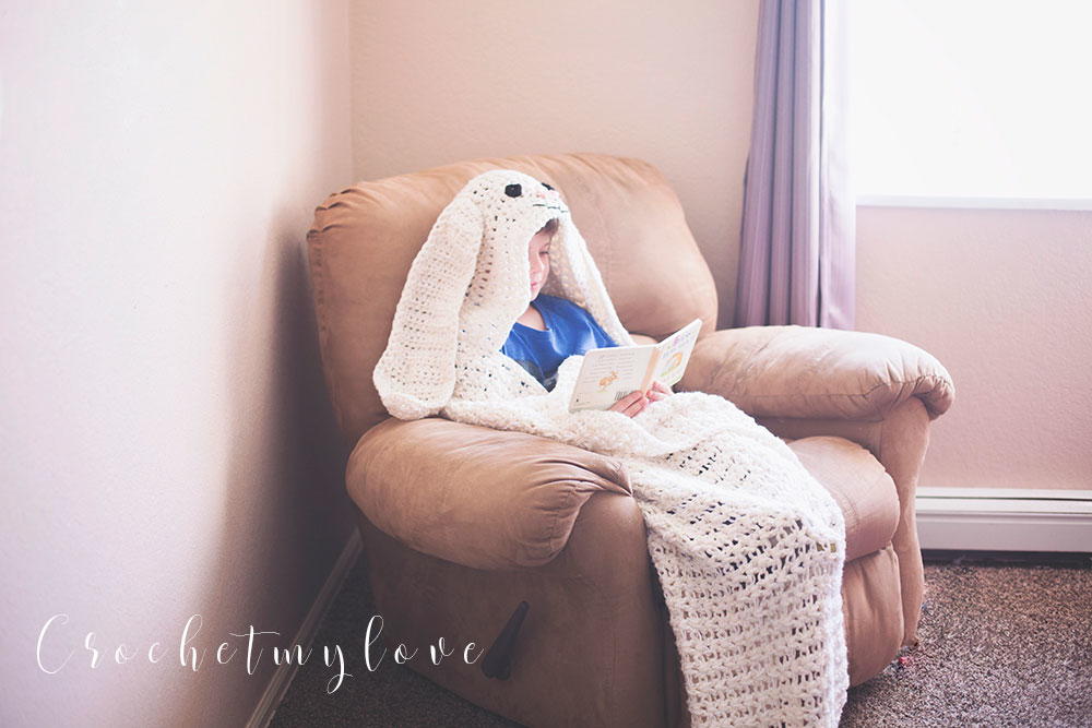 Giant Hooded Bunny Blanket AllFreeCrochet