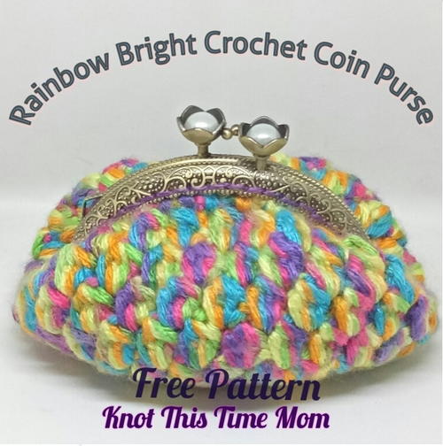 Rainbow Bright Crochet Coin Purse