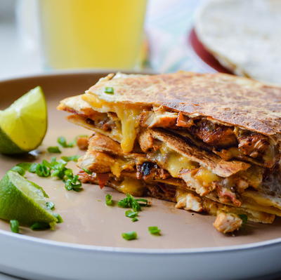 Lime Chicken Quesadillas with Bacon