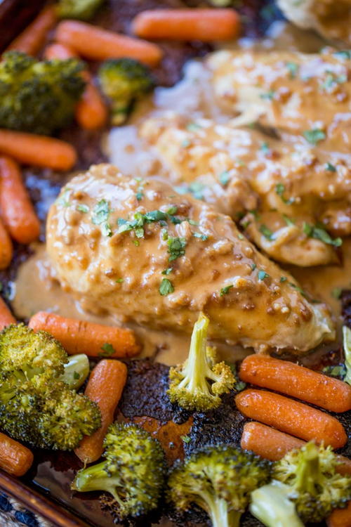 Sheet Pan Peanut Chicken and Vegetables