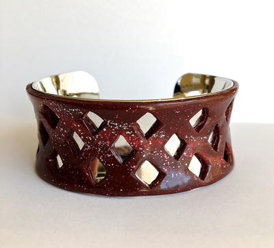 Metal And Diamond Cuff Bracelet