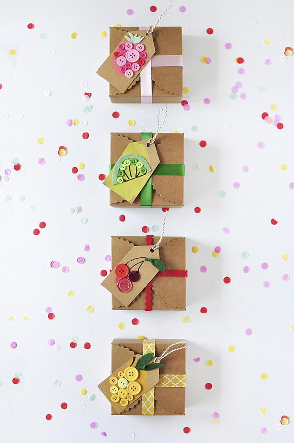 Button Fruit DIY Tags