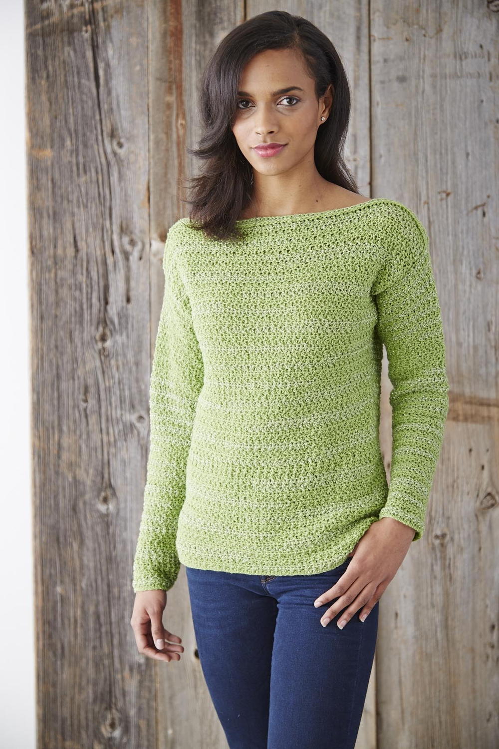 Boat Neck Pullover Sweater | AllFreeCrochet.com