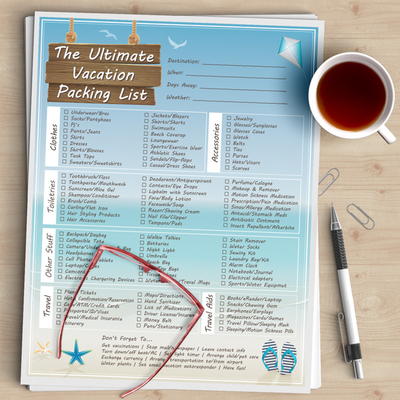 Free Printable Packing List for Vacation