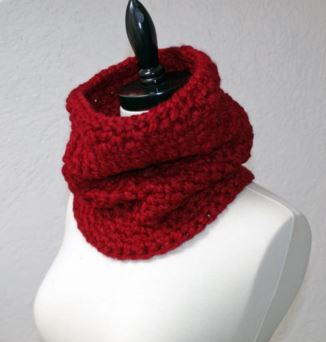 Moss Stitch Crochet Cowl