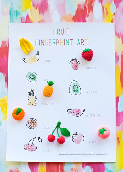 Easy Printable Fruit Fingerprint Art