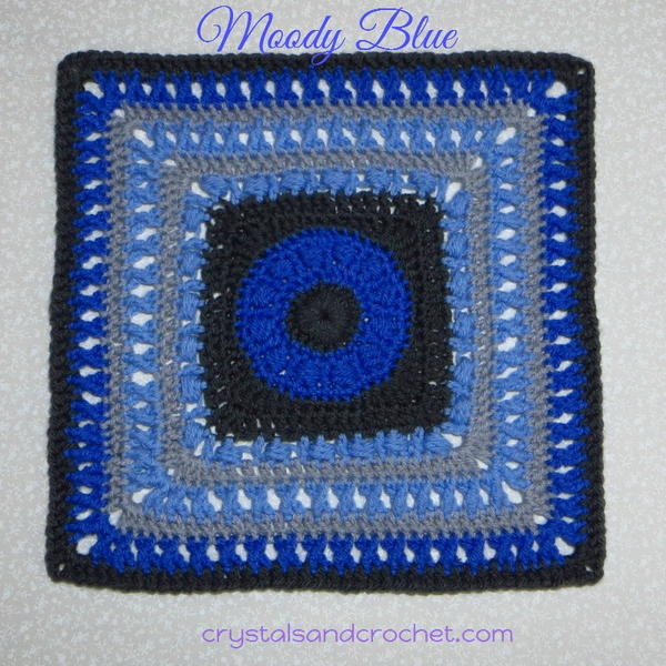 Moody Blue Crochet Granny Square