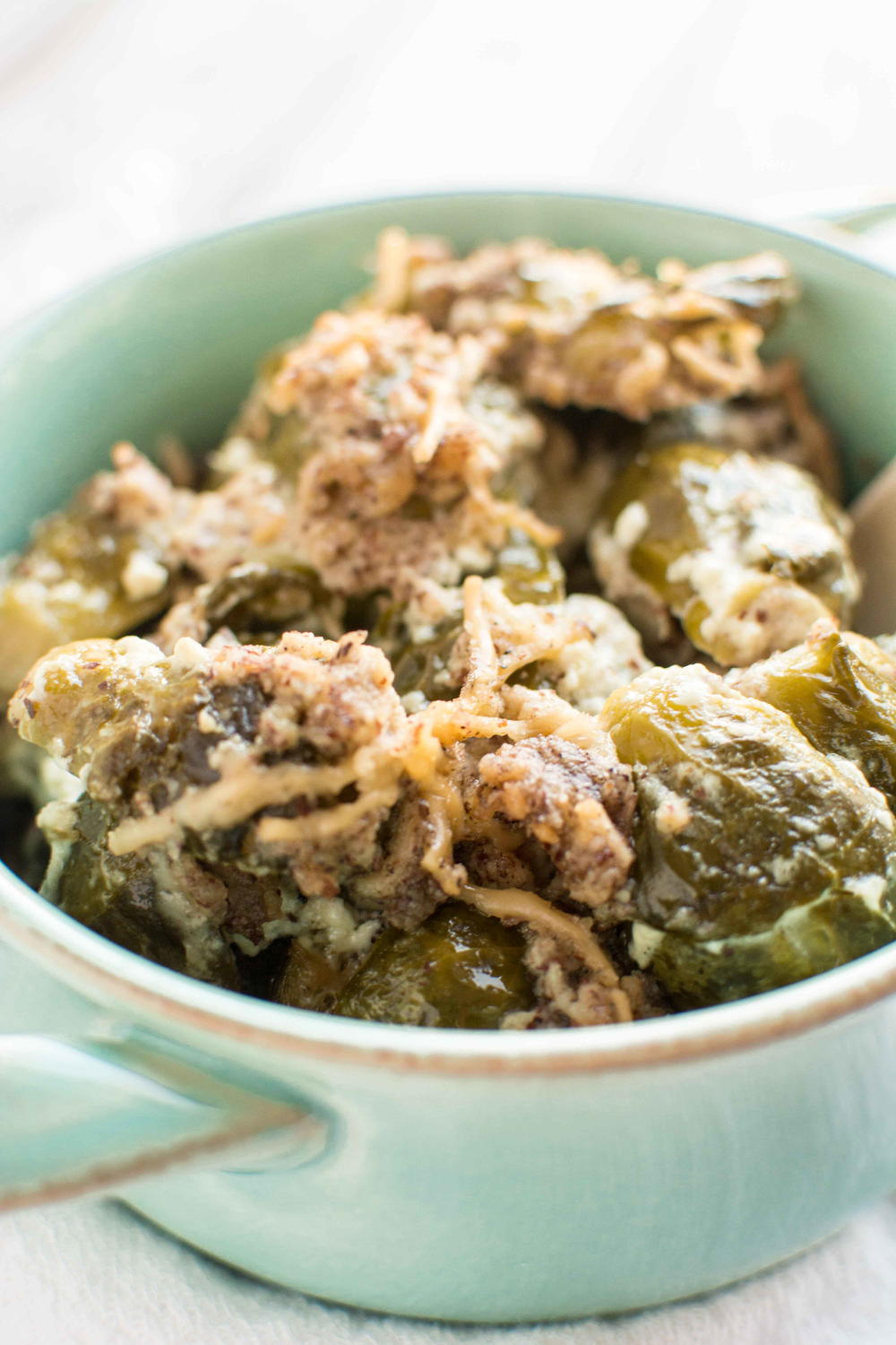 Slow Cooker Brussels Sprouts Gratin