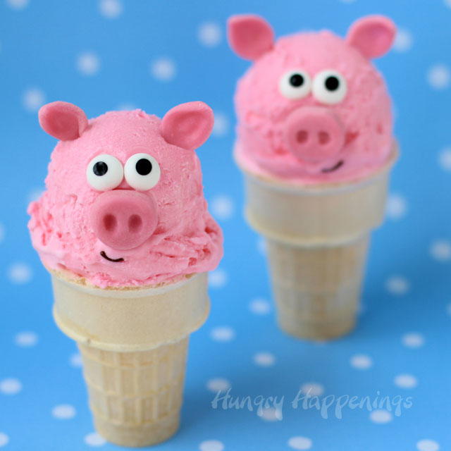 Adorable Pig Ice Cream Cones