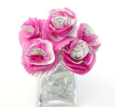 Nifty Book Page & Tissue Paper Flowers