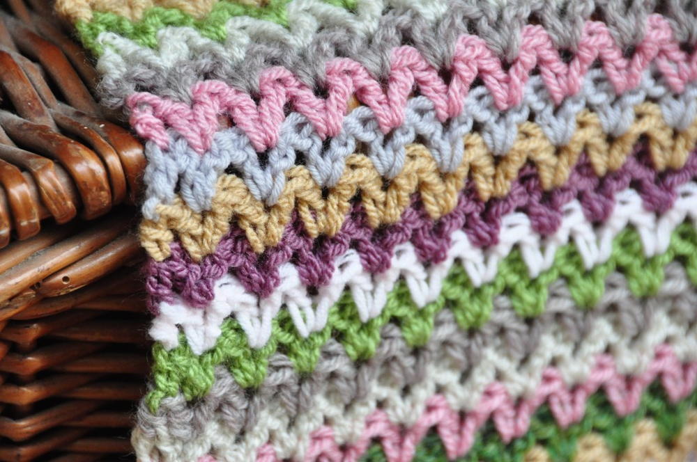 Yarn Stash V Stitch Crochet Blanket | AllFreeCrochet.com