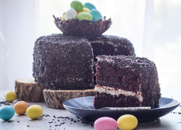 Chocolate Easter Egg Nest Cake