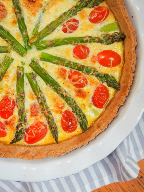 Tomato Asparagus Quiche