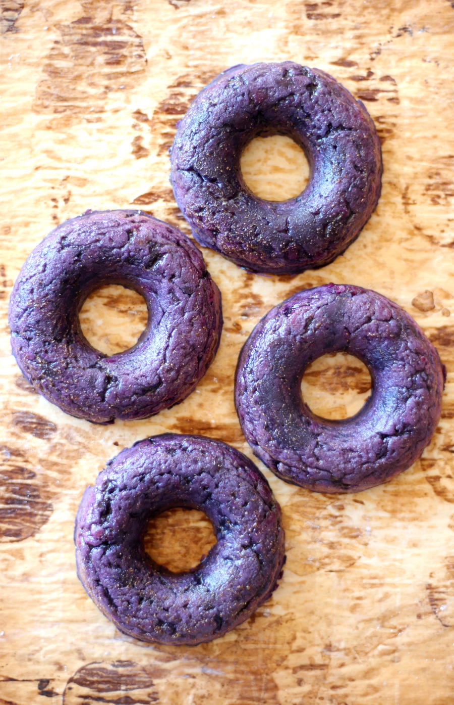 Ginger Glazed Purple Sweet Potato Doughnuts
