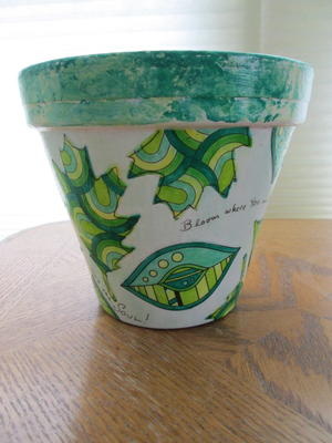 Bloom Where You Are Planted Decoupage Flower Pot