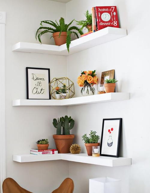 Amazing DIY Floating Corner Shelves